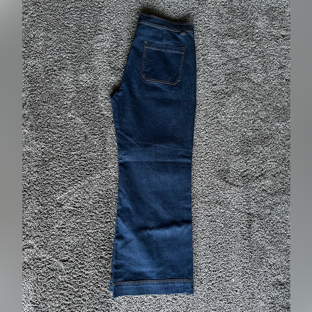LOFT Dark Blue Flare & Wide Leg Jeans 32/ 14 - Picture 7 of 10